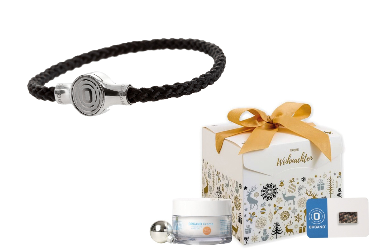 ORGANO Vital Click-Armband Edelstahl/Schwarz XS